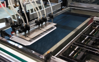 process in a modern printing house-gluing of covers