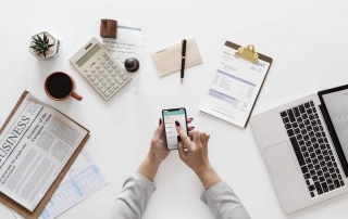 Flat lay of business concept